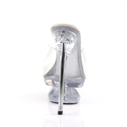 Pleaser ECLIPSE-601 Clear Stiletto Spike Heeled Mules