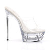 Pleaser ECLIPSE-601 Clear Stiletto Spike Heeled Mules