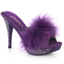 Fabulicious ELEGANT-401F Purple Feathers Vegan Leather