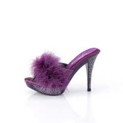 Fabulicious ELEGANT-401F Purple Feathers Vegan Leather