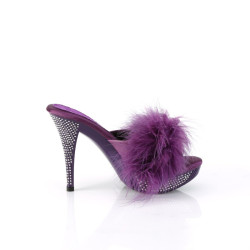 Fabulicious ELEGANT-401F Purple Feathers Vegan Leather