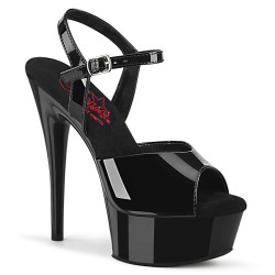 Pleaser EXCITE-609 Black High Heeled Platform Sandals