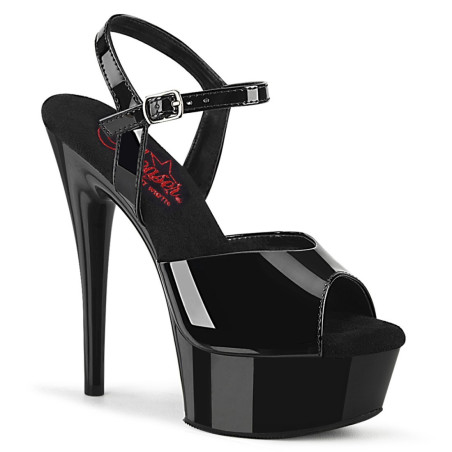 Pleaser EXCITE-609 Black High Heeled Platform Sandals