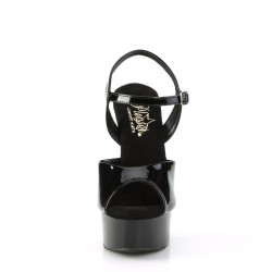 Pleaser EXCITE-609 Black High Heeled Platform Sandals