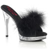 Fabulicious GLORY-501F-8 Black Vegan Leather Fur