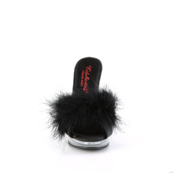 Fabulicious GLORY-501F-8 Black Vegan Leather Fur
