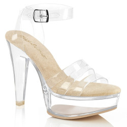 Fabulicious MARTINI-505 Clear Cream High Heels Sandal