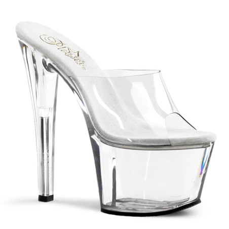 Pleaser SKY-301 Clear High Heeled Platform Mules Women