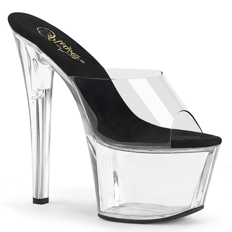 Pleaser SKY-301 Black Insole High Heeled Platform Mules Pleaser SKY-301 Black Insole High Heeled Platform Mules