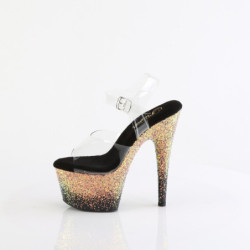 Pleaser ADORE-708SS Transparent Black Glitter
