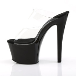 Pleaser SKY-302 Black High Heeled Platform Mules Women