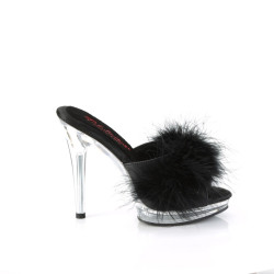 Fabulicious GLORY-501F-8 Black Vegan Leather Fur