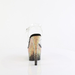 Pleaser ADORE-708SS Transparent Black Glitter