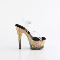 Pleaser ADORE-708SS Transparent Black Glitter