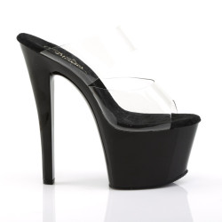 Pleaser SKY-302 Black High Heeled Platform Mules Women