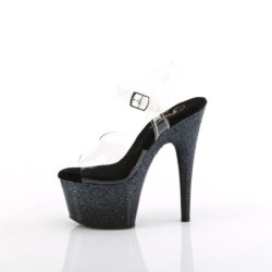 Pleaser ADORE-708SS Black Glitter Platform High Heels