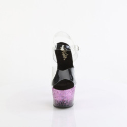 Pleaser ADORE-708SS Transparent Black Purple Glitter