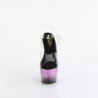Pleaser ADORE-708SS Transparent Black Purple Glitter