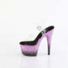 Pleaser ADORE-708SS Transparent Black Purple Glitter