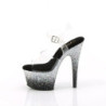 Pleaser ADORE-708SS Black Silver Glitter High Heel Shoe