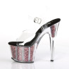 Pleaser ADORE-708CG Transparent Pink Confetti Glitter