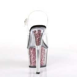 Pleaser ADORE-708CG Transparent Pink Confetti Glitter