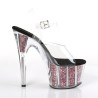 Pleaser ADORE-708CG Transparent Pink Confetti Glitter