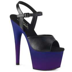 Pleaser ADORE-709BP Black Vegan Leather Blue Purple