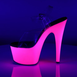 Pleaser ADORE-708UV Neon Pink Platform High Heels Shoes