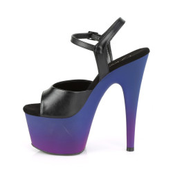 Pleaser ADORE-709BP Black Vegan Leather Blue Purple