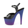 Pleaser ADORE-709BP Black Vegan Leather Blue Purple