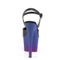 Pleaser ADORE-709BP Black Vegan Leather Blue Purple