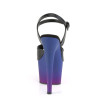Pleaser ADORE-709BP Black Vegan Leather Blue Purple