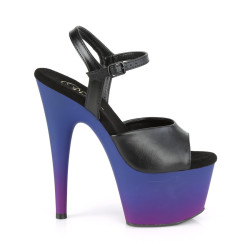 Pleaser ADORE-709BP Black Vegan Leather Blue Purple