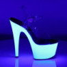 Pleaser ADORE-708UV Neon White Platform High Heel Shoes