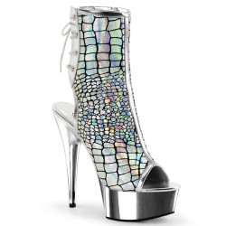 Pleaser DELIGHT-1018HG Silver Hologram Chrome Sale Women