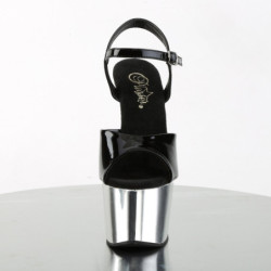 Pleaser ADORE-709 Silver Chrome Platform High Heels