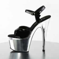 Pleaser ADORE-709 Silver Chrome Platform High Heels