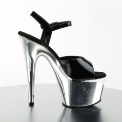 Pleaser ADORE-709 Silver Chrome Platform High Heels
