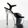 Pleaser ADORE-709 Silver Chrome Platform High Heels
