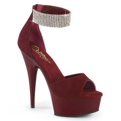 Pleaser DELIGHT-625 Burgundy Vegan Suede Sale Women