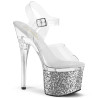 Pleaser ESTEEM-708LG Transparent Silver Glitter Sale