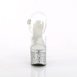 Pleaser ESTEEM-708LG Transparent Silver Glitter Sale