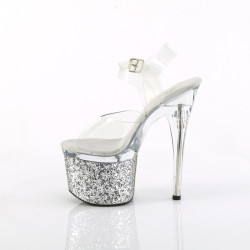 Pleaser ESTEEM-708LG Transparent Silver Glitter Sale