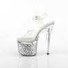Pleaser ESTEEM-708LG Transparent Silver Glitter Sale