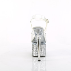 Pleaser ESTEEM-708LG Transparent Silver Glitter Sale