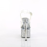 Pleaser ESTEEM-708LG Transparent Silver Glitter Sale