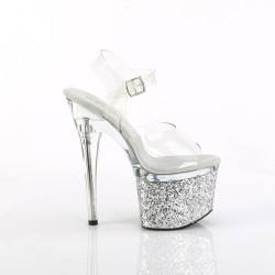 Pleaser ESTEEM-708LG Transparent Silver Glitter Sale