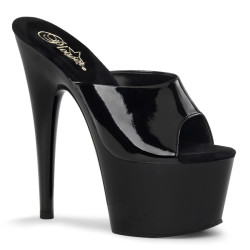 Pleaser ADORE-701 Black Patent High Heeled Mules
