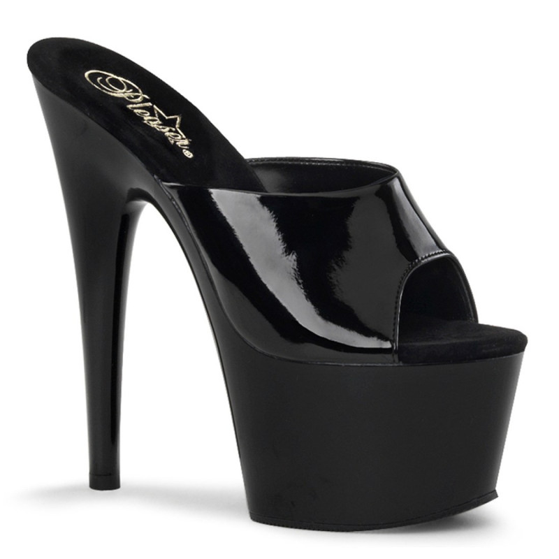 Pleaser ADORE-701 Black Patent High Heeled Mules Pleaser ADORE-701 Black Patent High Heeled Mules
